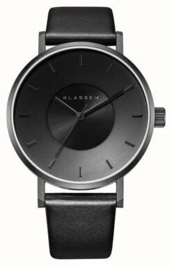 Klasse14 Volare Dark 42mm Black Leather Strap