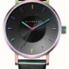 Klasse14 Volare Rainbow 42mm Black Leather Strap
