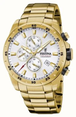 Festina Men's Chronograph | Silver Dial | Gold PVD Watch
