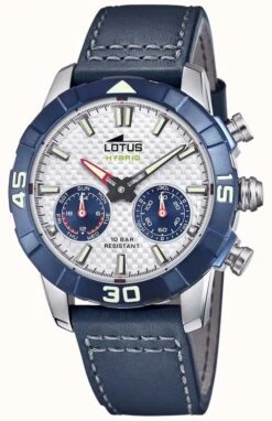 Lotus Men's Connected Watch | Silver Dial | Blue Leather Strap