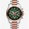Roamer Rockshell Mark III Chrono Green Dial Rose Gold IP Bi-Colour Bracelet