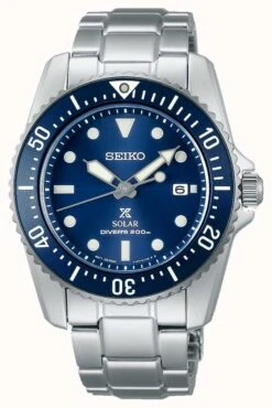 Seiko Prospex Compact Solar 38.5mm Blue Dial Watch