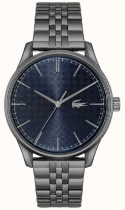 Lacoste Men's Vienna | Blue Dial | Grey Plated Bracelet