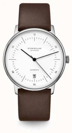 STERNGLAS Naos Automatic 38mm White / Brown
