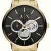 Armani Exchange Black Skeleton Display Dial | Gold PVD Bracelet -Festinest Zone product97707 4413 cropped.jpg.thumb FFFCFA 565x1000