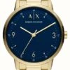 Armani Exchange Blue Dial | Gold PVD Plated Bracelet -Festinest Zone product97713 6147 cropped.jpg.thumb FFFCFA 562x1000