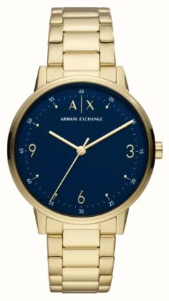 Armani Exchange Blue Dial | Gold PVD Plated Bracelet